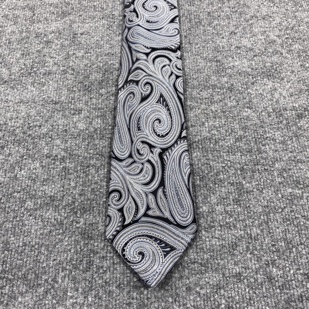 MICHAEL Michael Kors Tie Mens One Size Blue Paisley 100% Silk Extra Long Necktie
